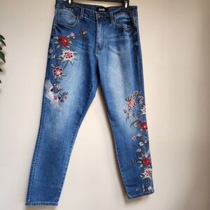 Nanette Lepore embroidered jeans size 10.